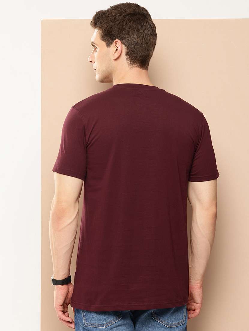 men front print round neck regular fit t-shirt - 21981919 - Standard Image - 2