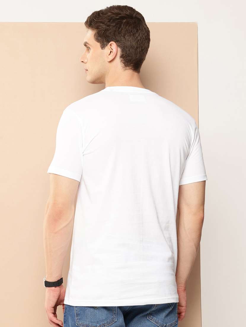 men front print round neck regular fit t-shirt - 21981920 - Standard Image - 2