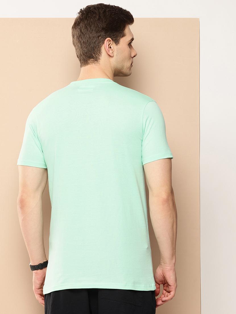 men front print round neck regular fit t-shirt - 21981927 - Standard Image - 2