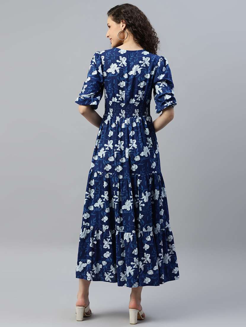 women printed puff sleeve tiered dress - 21982091 -  Standard Image - 2