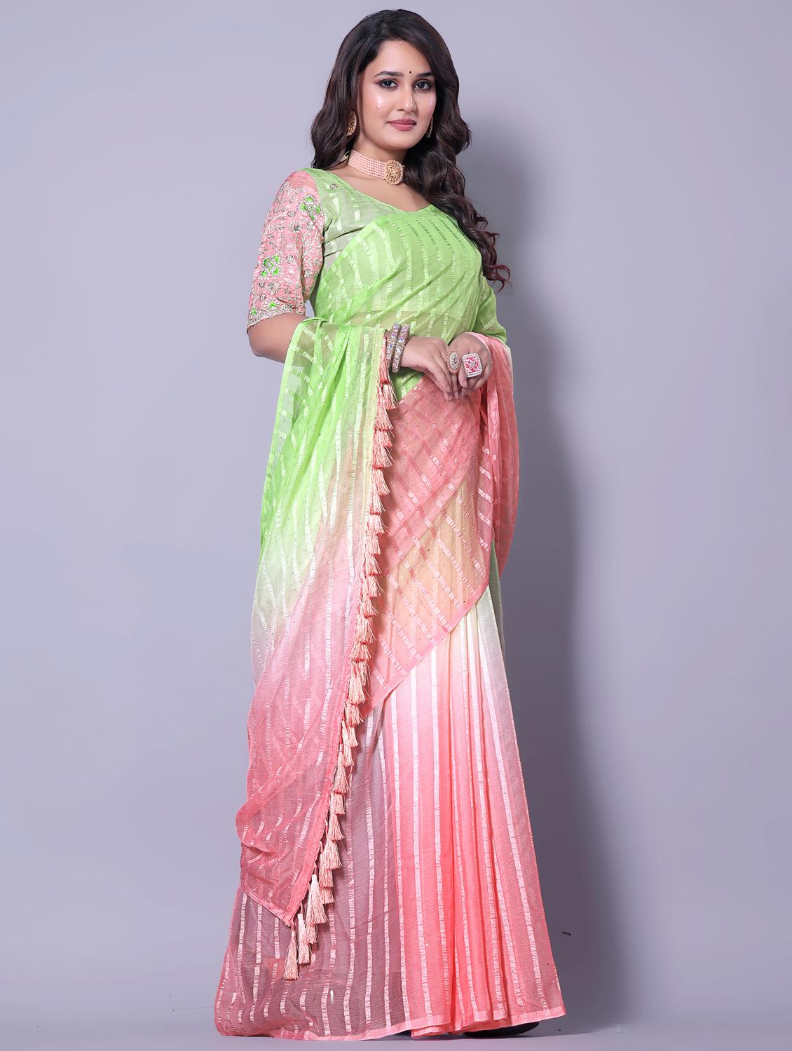 women ombre printed embellished saree with blouse - 21982173 - Standard Image - 2