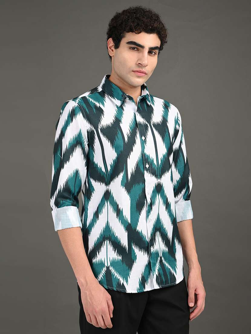 men printed long sleeve regular fit casual shirt - 21982177 -  Standard Image - 2