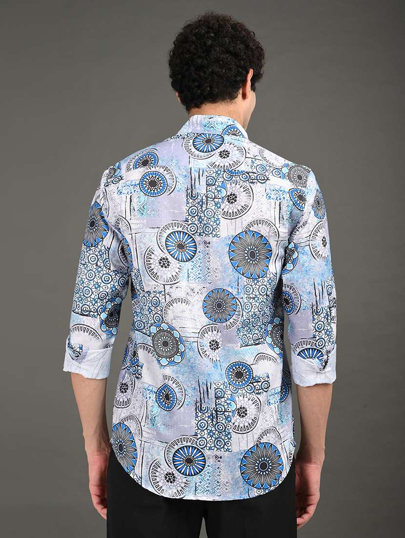 men printed long sleeve regular fit casual shirt - 21982178 -  Standard Image - 2