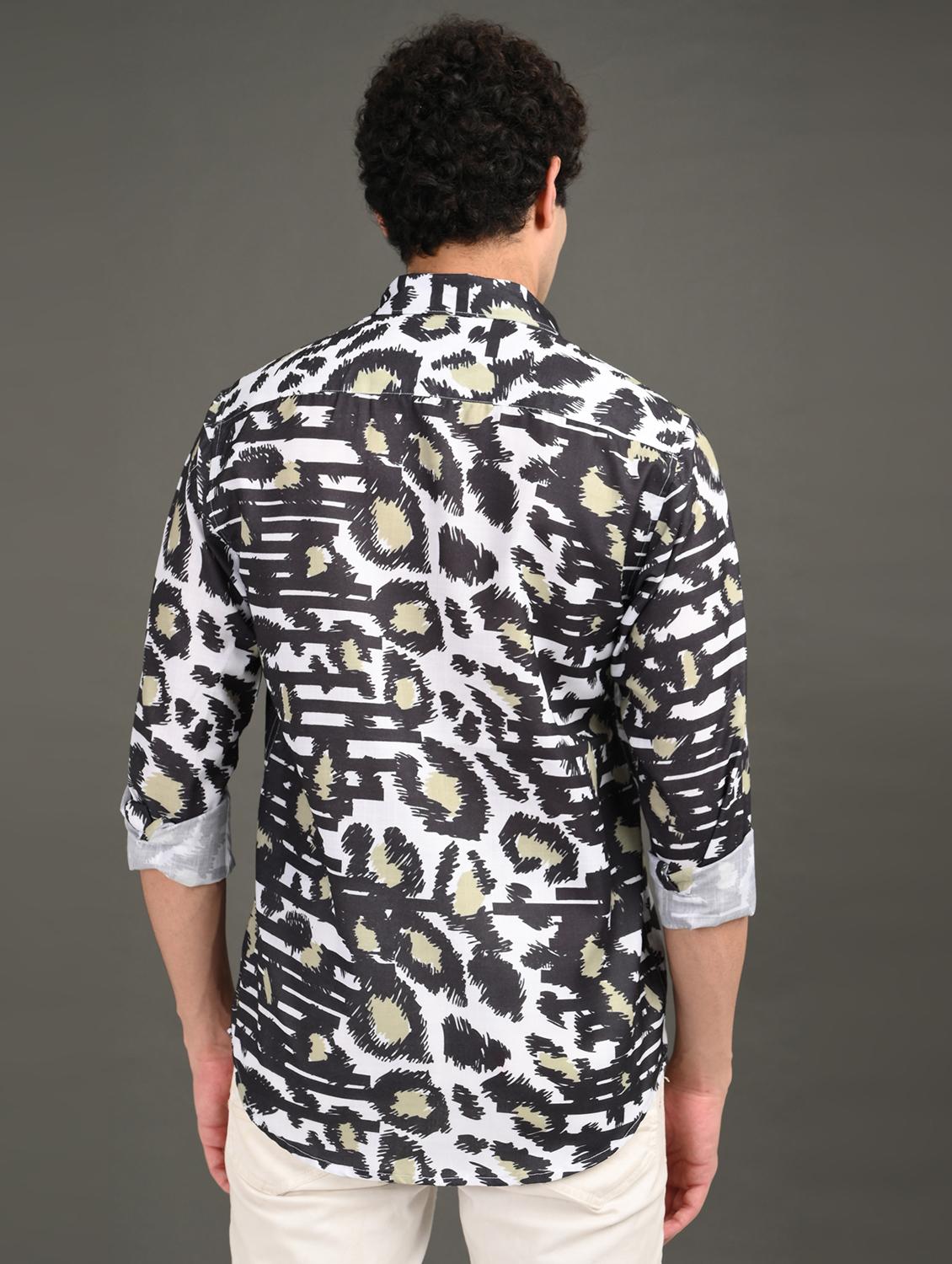 men printed long sleeve regular fit casual shirt - 21982181 - Standard Image - 2
