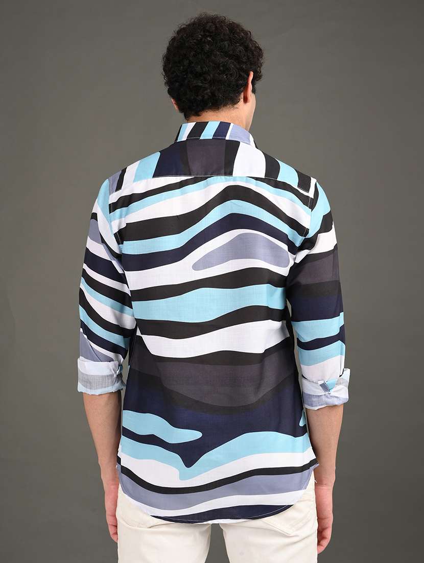 men printed long sleeve regular fit casual shirt - 21982182 -  Standard Image - 2