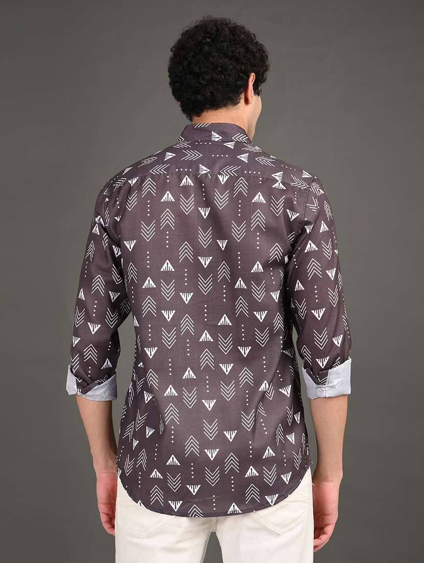 men printed long sleeve regular fit casual shirt - 21982183 -  Standard Image - 2