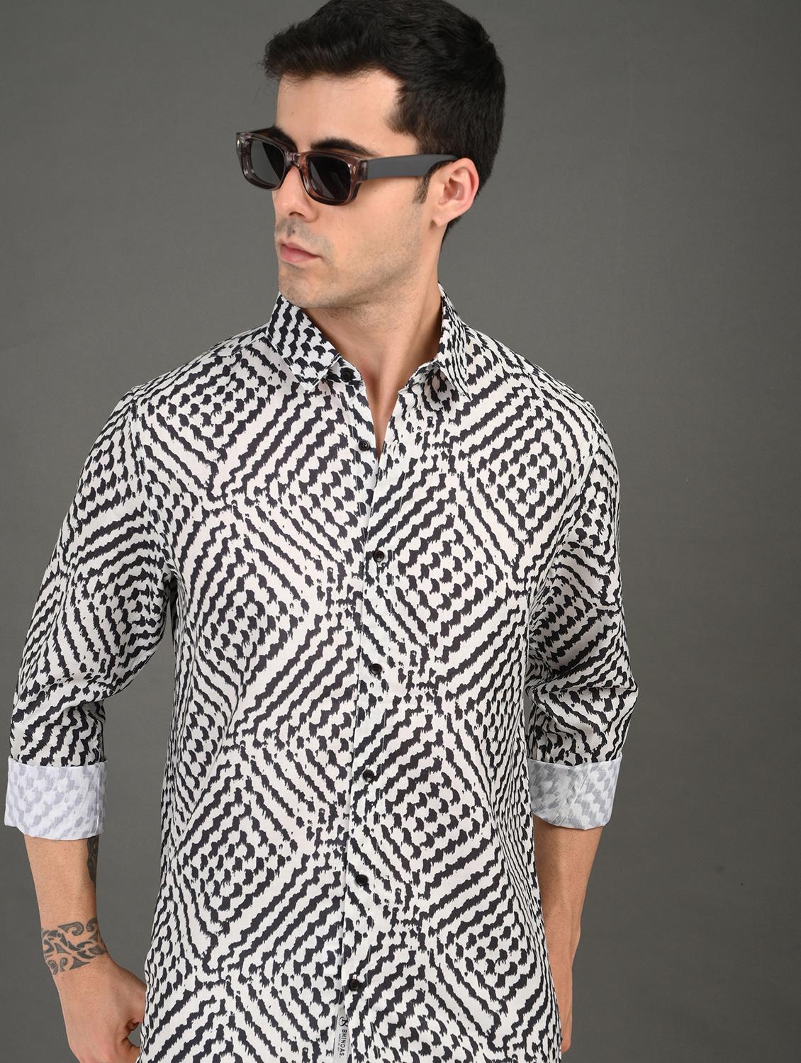 men printed long sleeve regular fit casual shirt - 21982184 -  Zoom Image - 0
