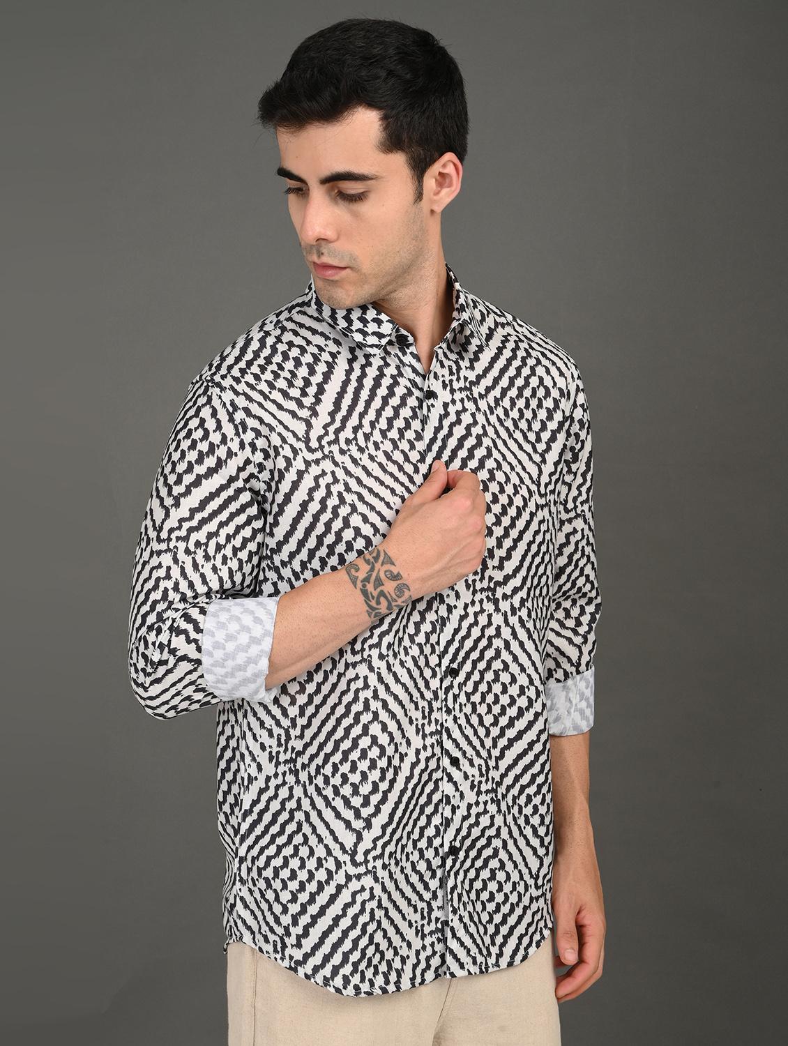 men printed long sleeve regular fit casual shirt - 21982184 - Standard Image - 2