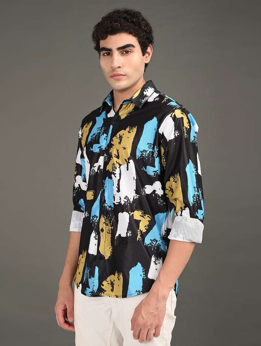 men printed long sleeve regular fit casual shirt - 21982185 -  Standard Image - 2