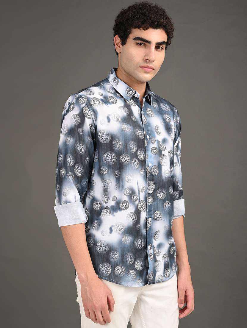 men printed long sleeve regular fit casual shirt - 21982186 -  Standard Image - 2