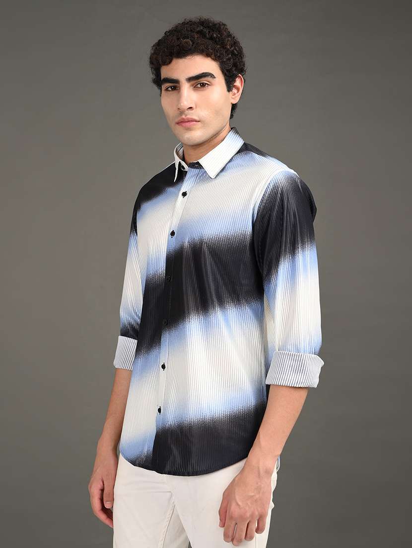 men printed long sleeve regular fit casual shirt - 21982187 -  Standard Image - 2