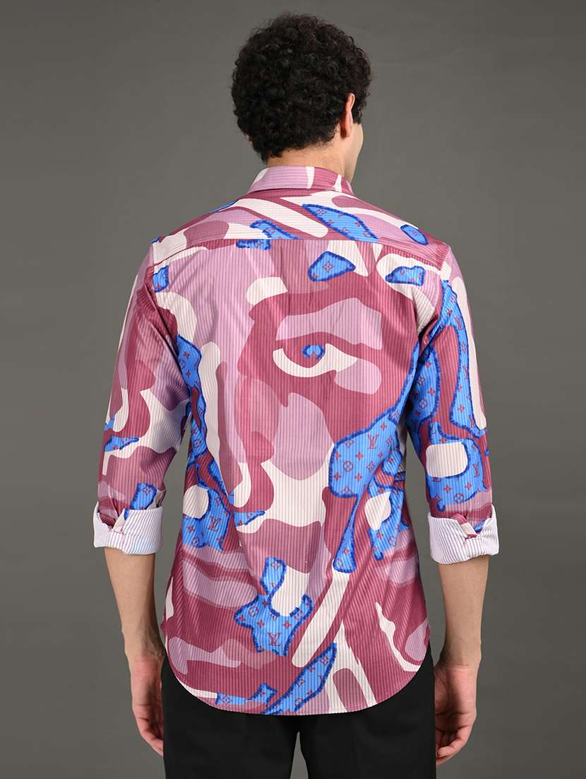 men printed long sleeve regular fit casual shirt - 21982190 -  Standard Image - 2