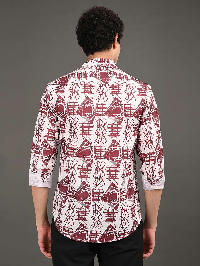 men printed long sleeve regular fit casual shirt - 21982193 - Standard Image - 2