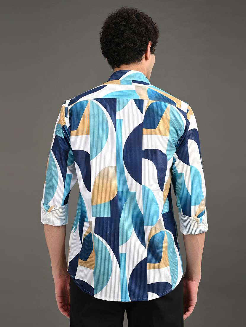 men printed long sleeve regular fit casual shirt - 21982195 -  Standard Image - 2