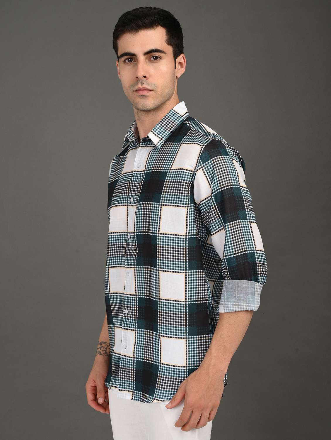 men checkered long sleeve regular fit casual shirt - 21982198 -  Standard Image - 2