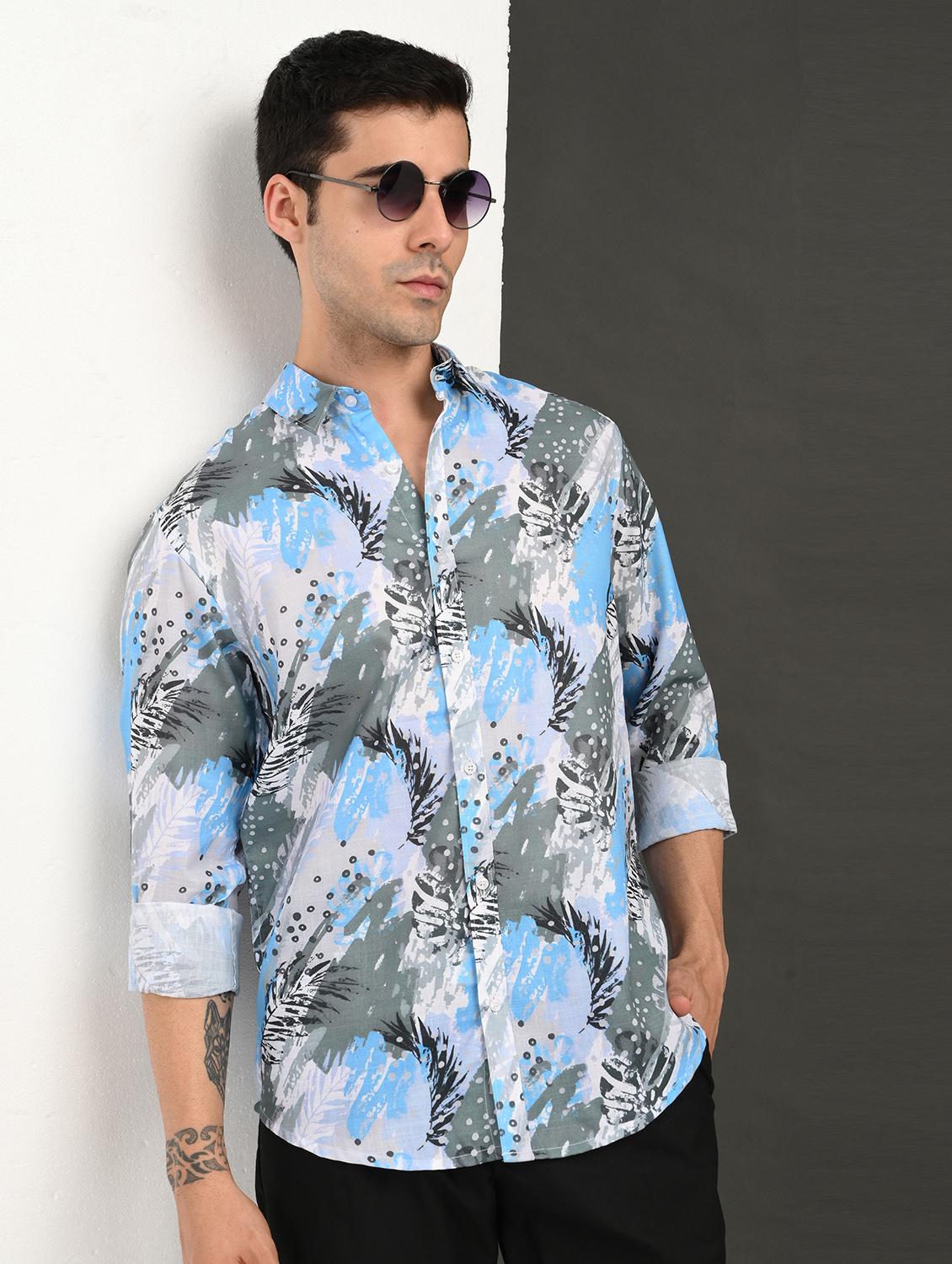 men printed long sleeve regular fit casual shirt - 21982209 - Zoom Image - 0