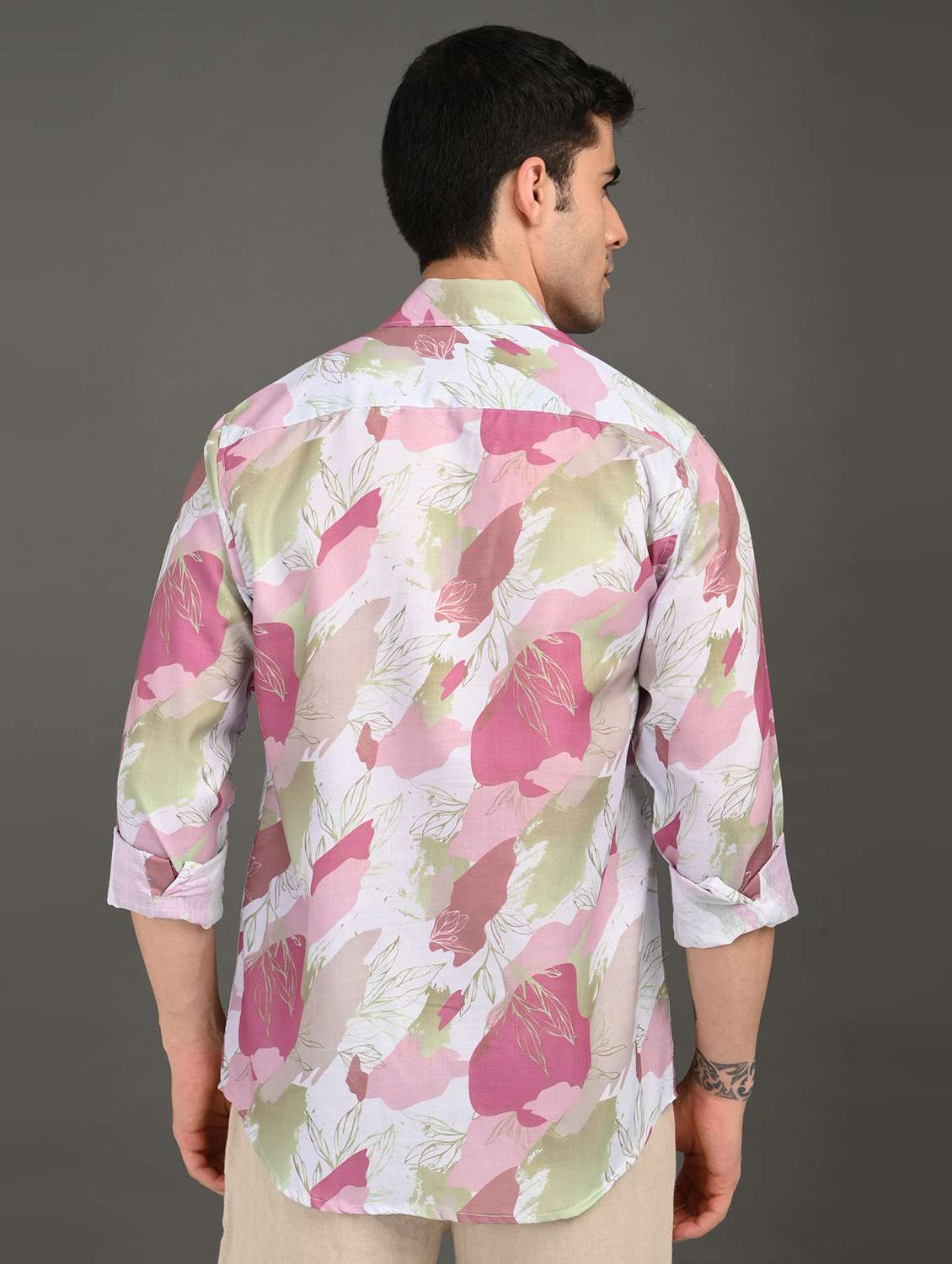 men printed long sleeve regular fit casual shirt - 21982215 -  Standard Image - 2