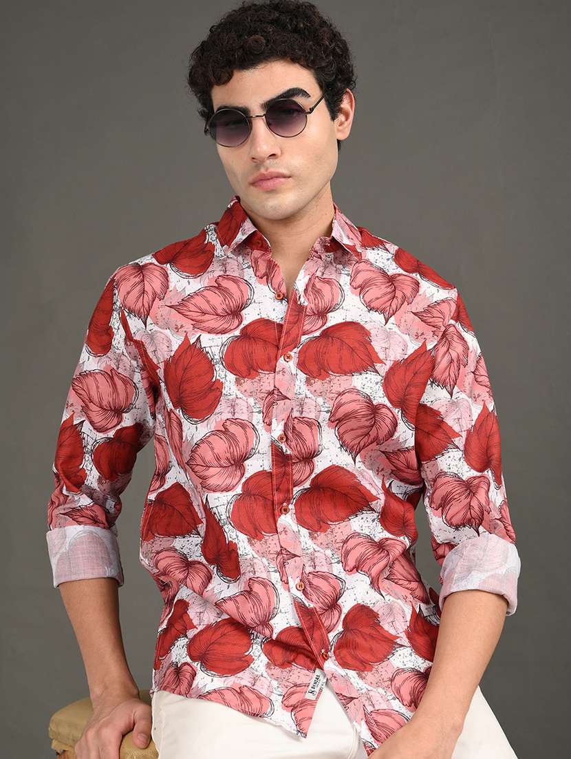 men printed long sleeve regular fit casual shirt - 21982218 - Zoom Image - 0