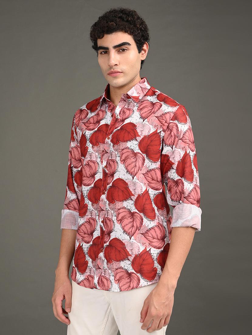 men printed long sleeve regular fit casual shirt - 21982218 - Standard Image - 2