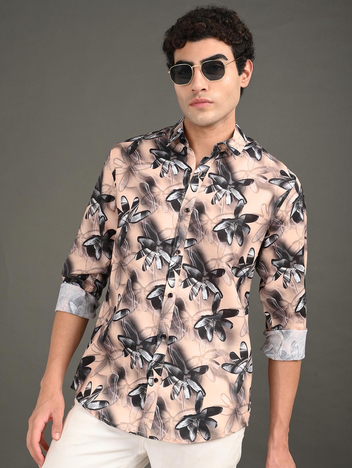 men printed long sleeve regular fit casual shirt - 21982220 -  Zoom Image - 0