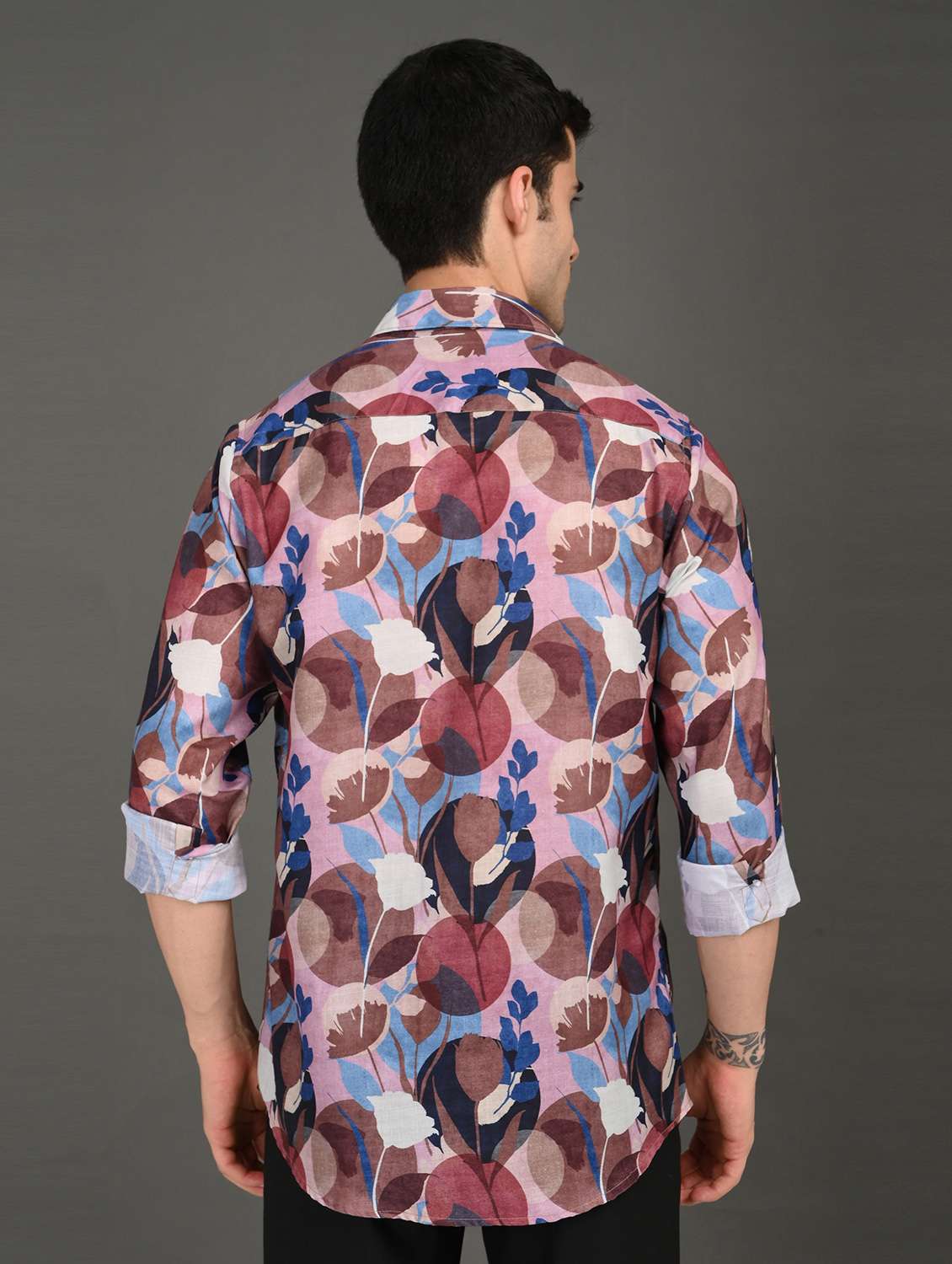 men printed long sleeve regular fit casual shirt - 21982222 -  Standard Image - 2