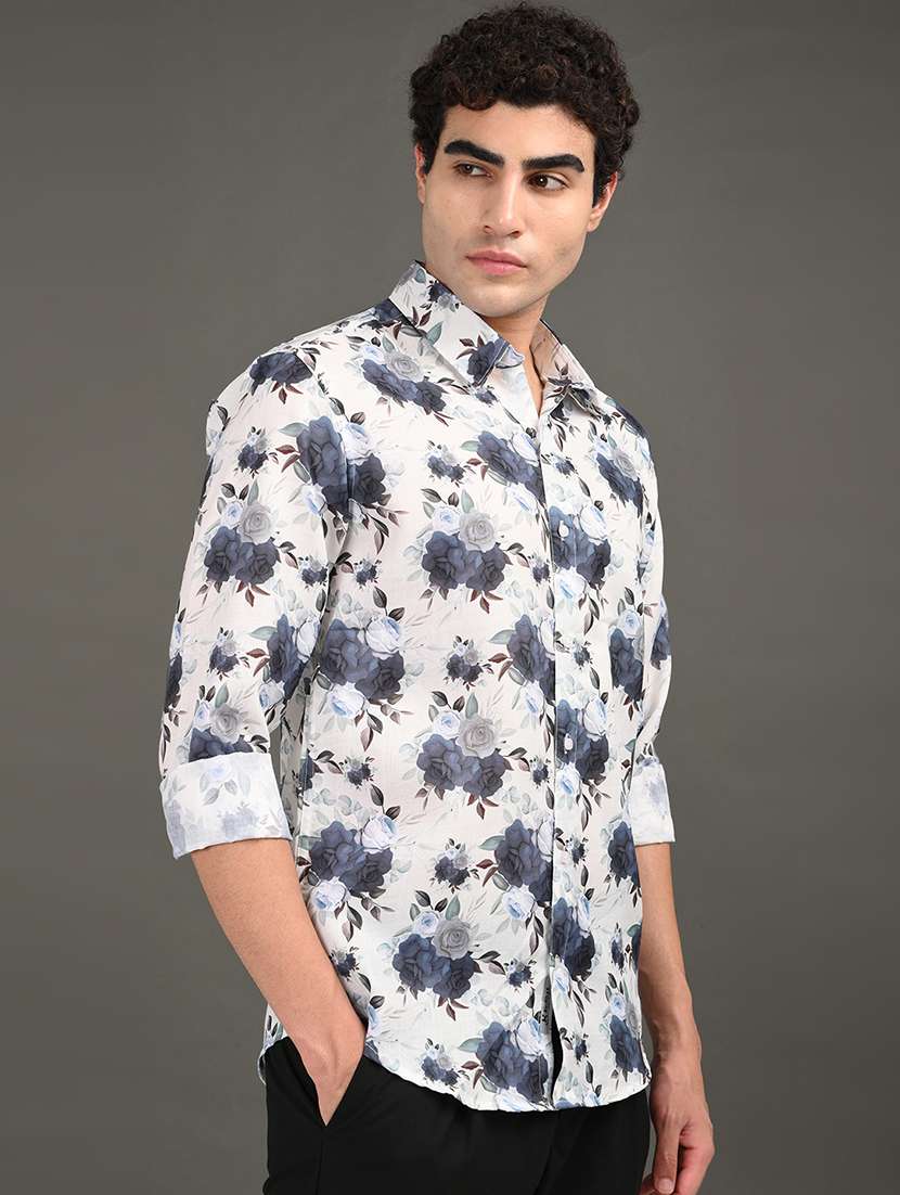 men printed long sleeve regular fit casual shirt - 21982223 -  Standard Image - 2