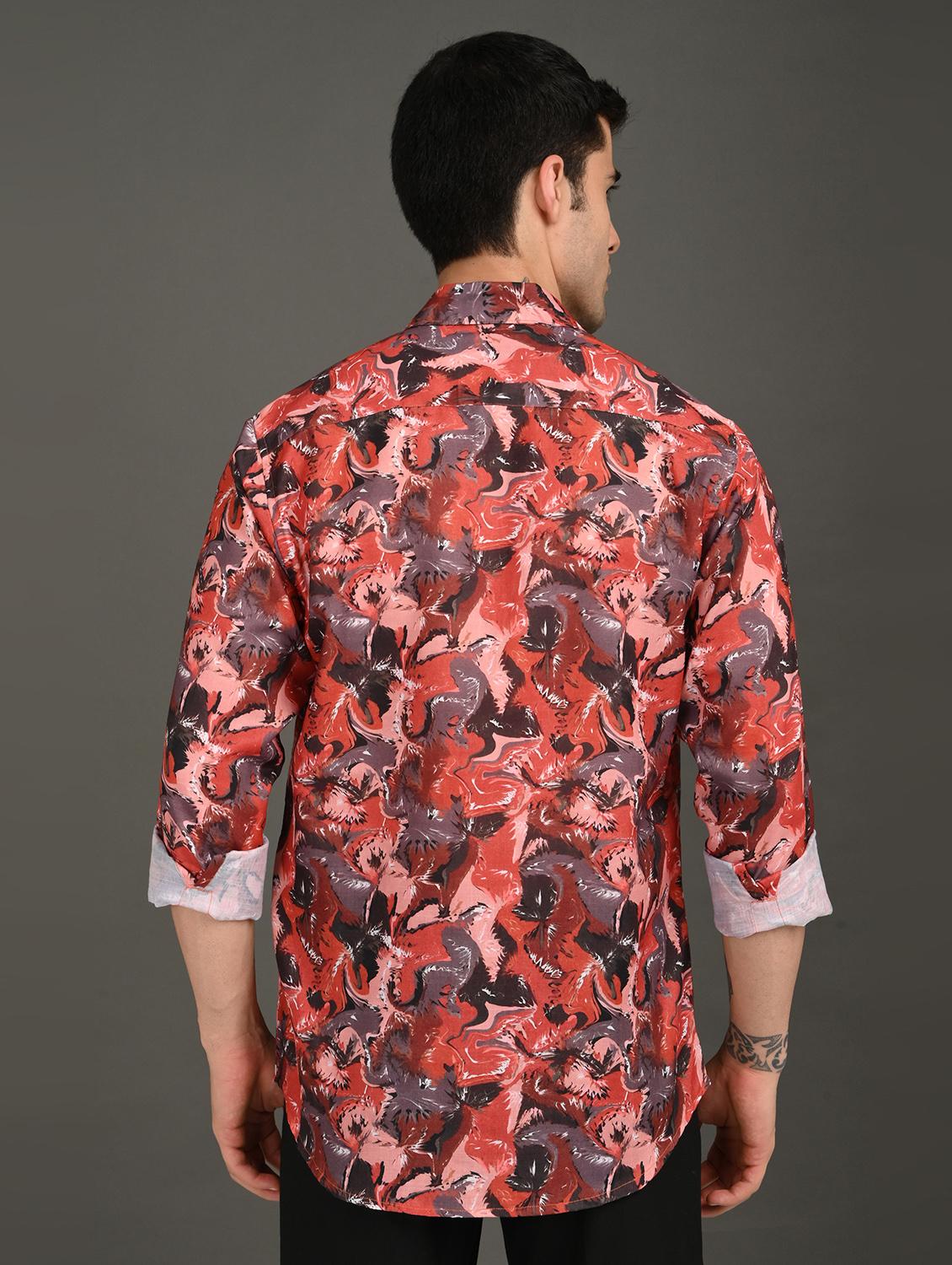 men printed long sleeve regular fit casual shirt - 21982226 - Standard Image - 2