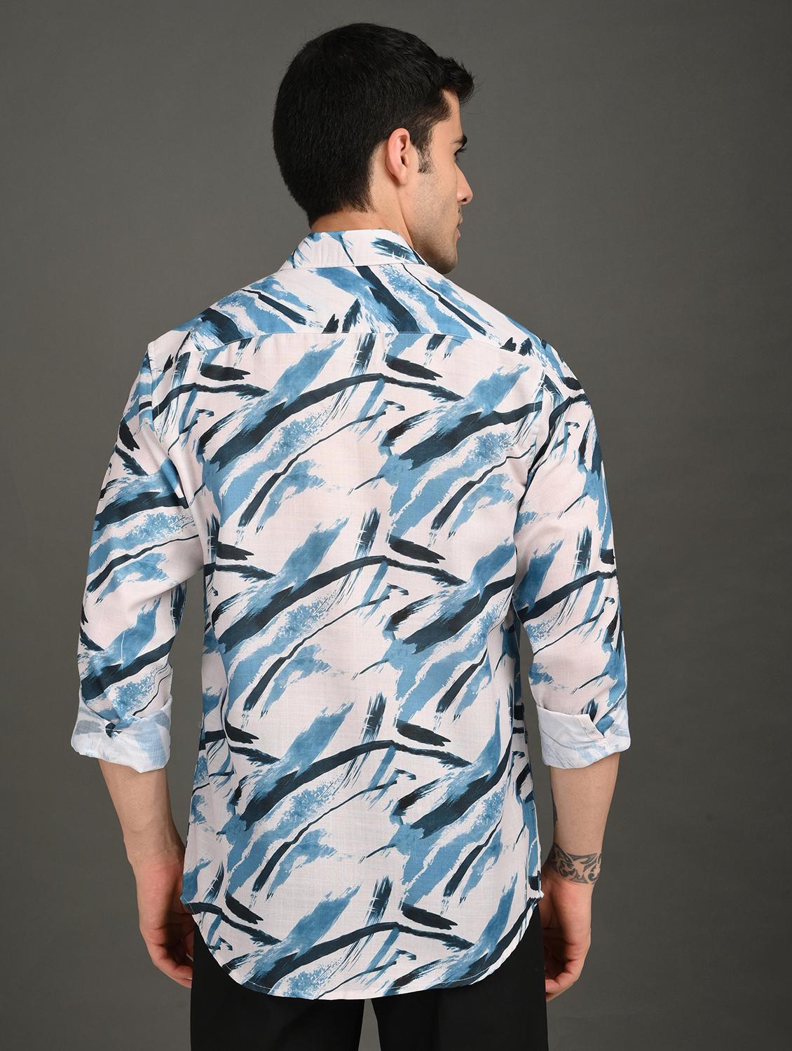 men printed long sleeve regular fit casual shirt - 21982227 - Standard Image - 2