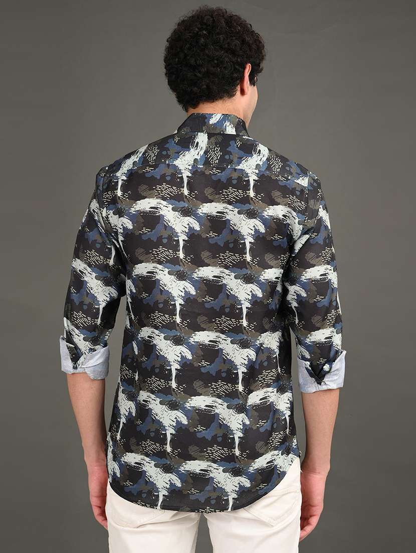 men printed long sleeve regular fit casual shirt - 21982233 -  Standard Image - 2