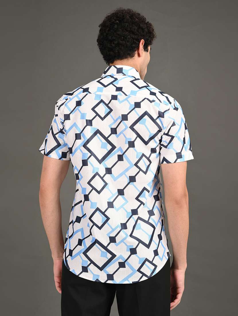 men printed short sleeve regular fit casual shirt - 21982236 -  Standard Image - 2
