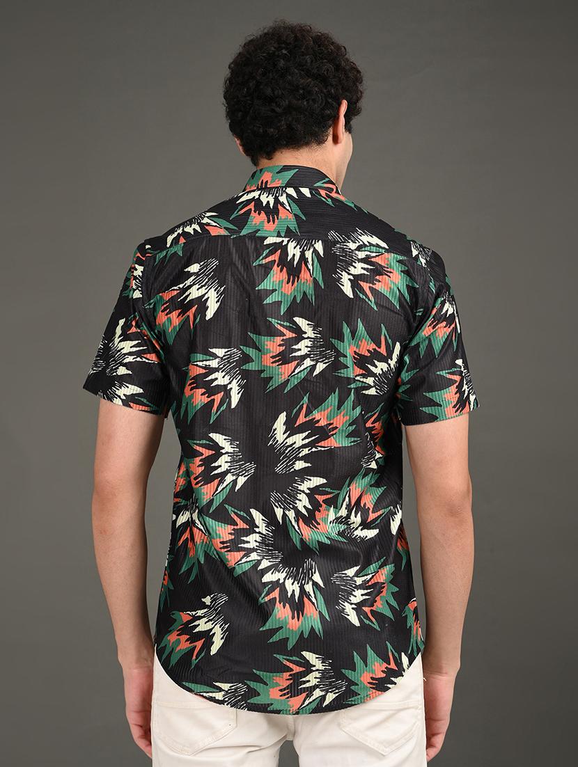 men printed short sleeve regular fit casual shirt - 21982237 - Standard Image - 2