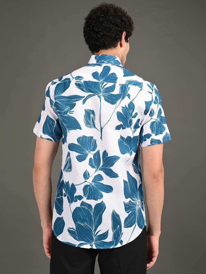 men printed short sleeve regular fit casual shirt - 21982241 -  Standard Image - 2