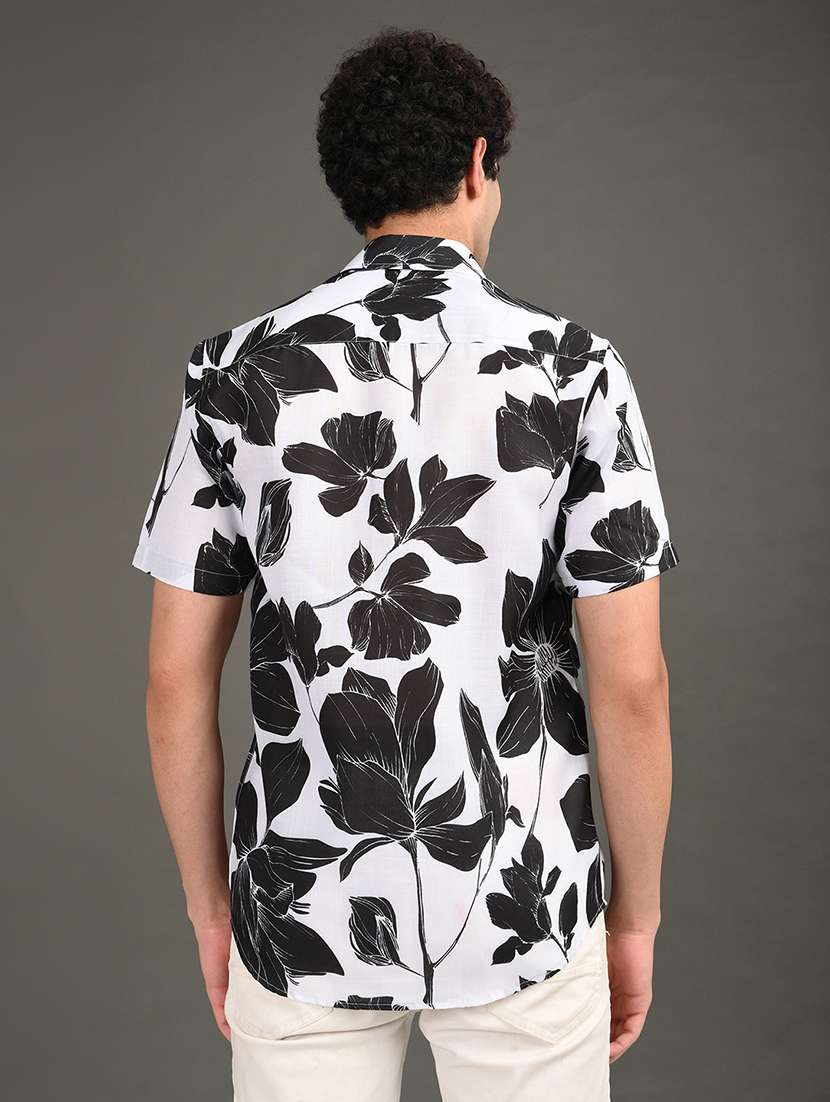 men printed short sleeve regular fit casual shirt - 21982243 -  Standard Image - 2