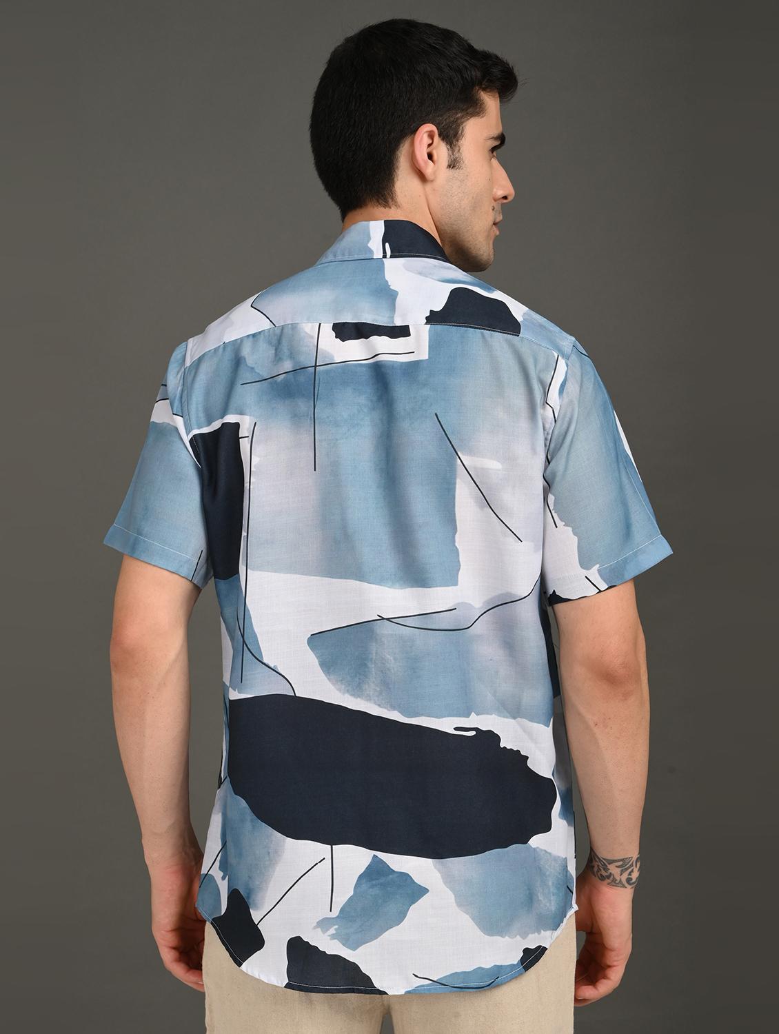 men printed short sleeve regular fit casual shirt - 21982249 - Standard Image - 2