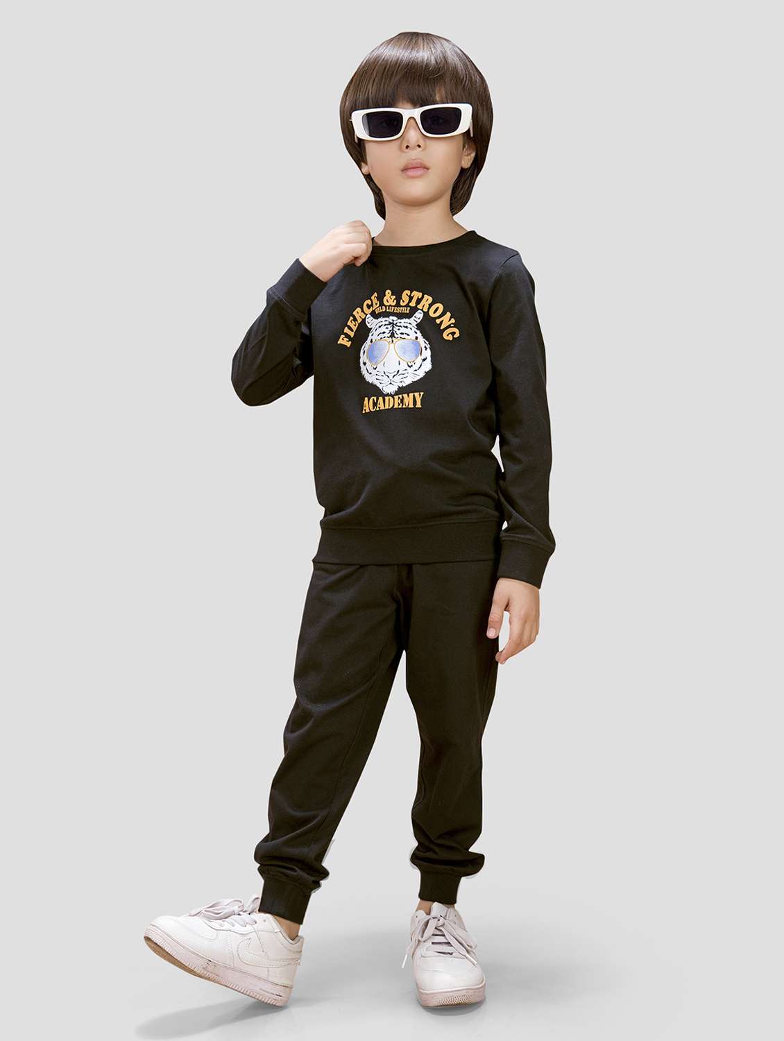 boys printed long sleeve full length co-ords set
