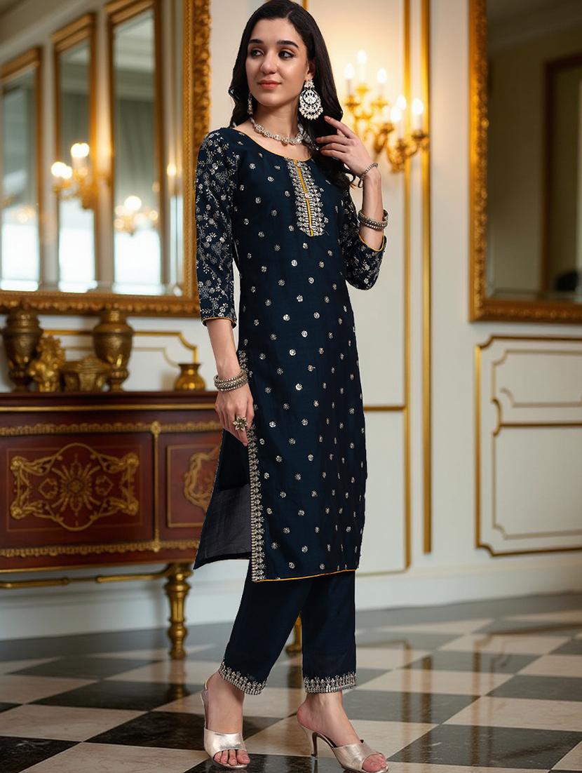 green silk blend suit set - 21982262 - Standard Image - 2