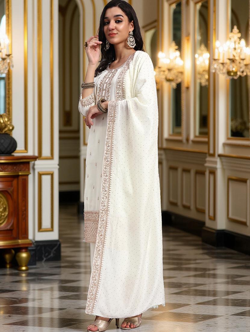 off white silk blend suit set - 21982264 - Standard Image - 2