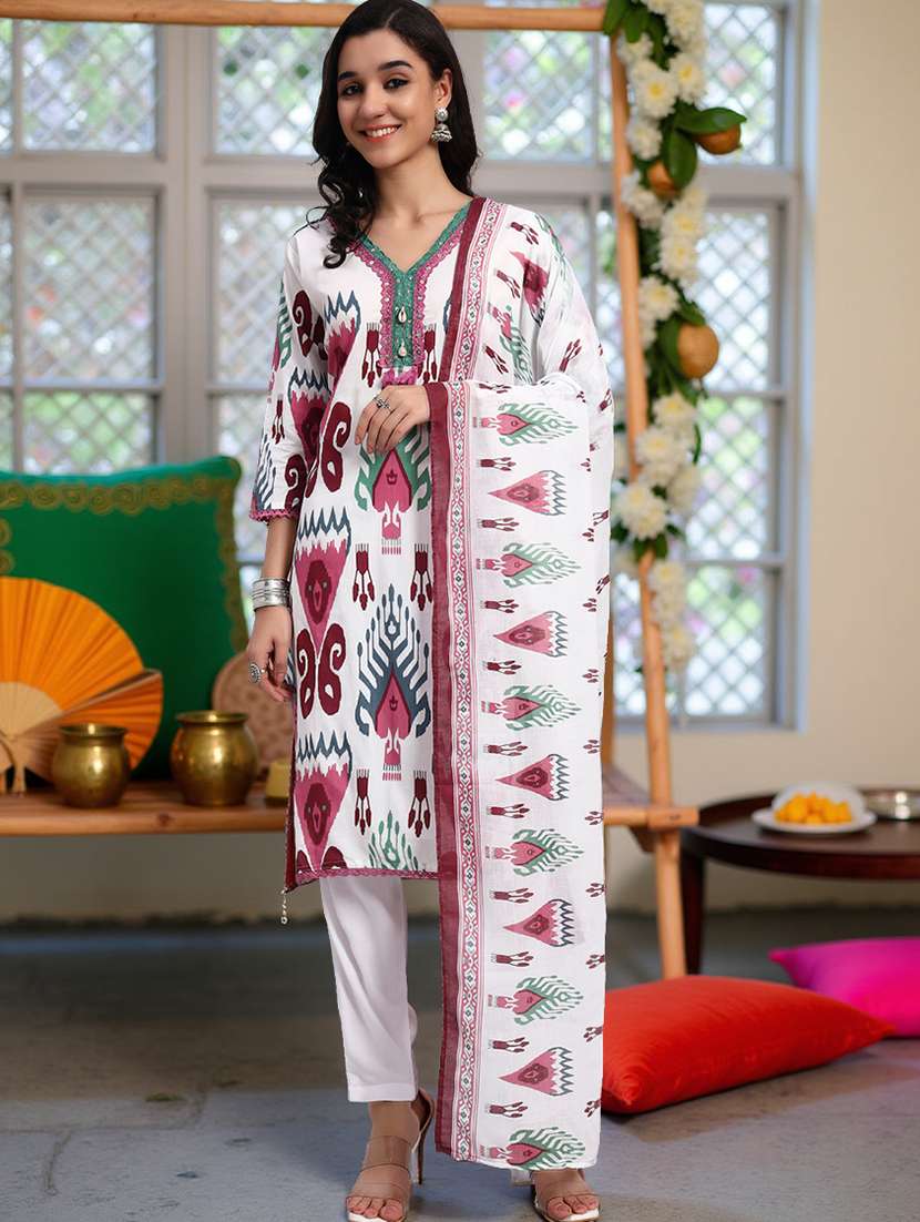 multi colored cotton suit set - 21982266 - Standard Image - 2