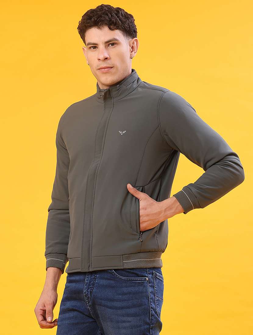 men solid long sleeve bomber jacket - 21982319 -  Standard Image - 2