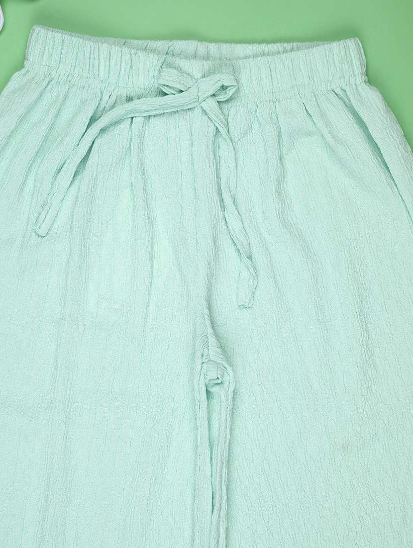 girls solid mid rise straight palazzo - 21982453 -  Standard Image - 2