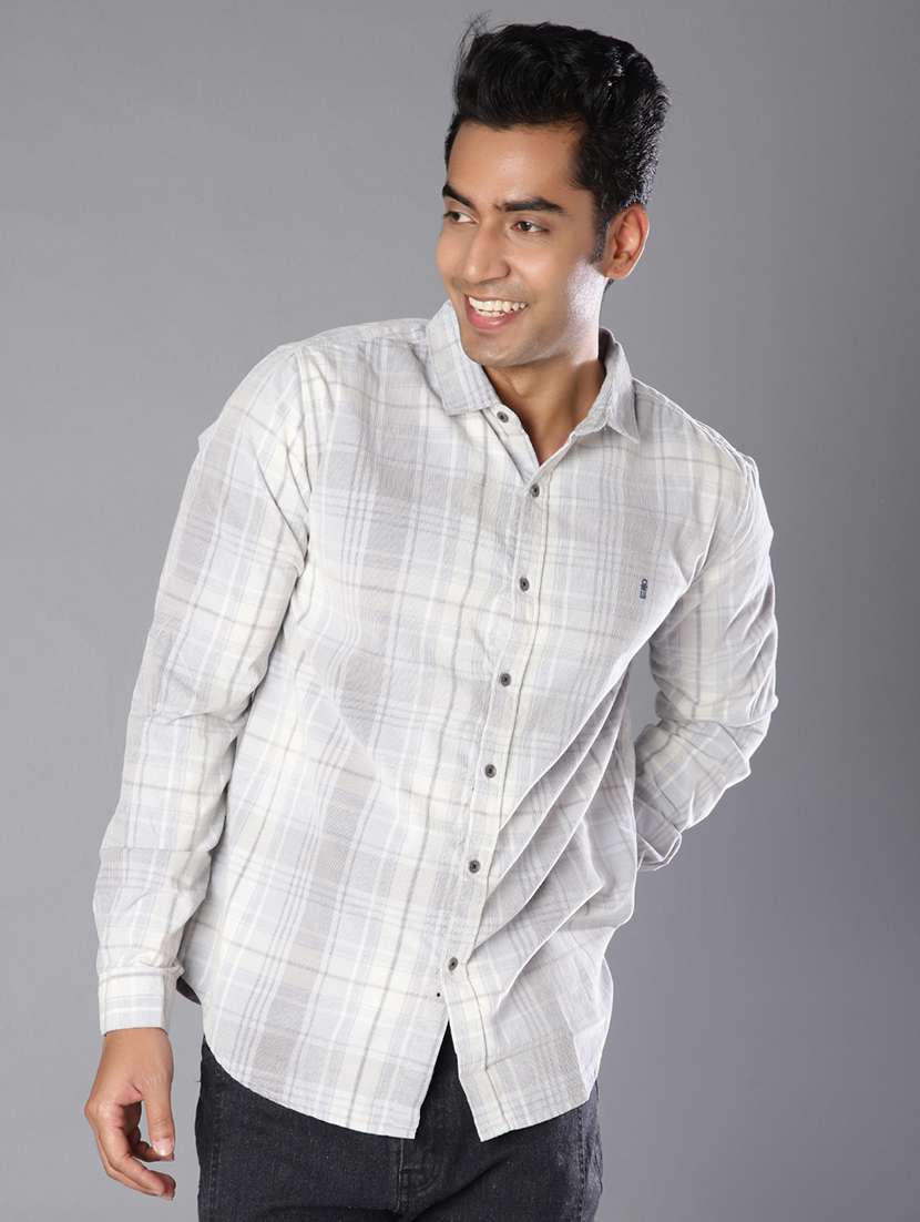 men checkered long sleeve regular fit casual shirt - 21982588 -  Standard Image - 2