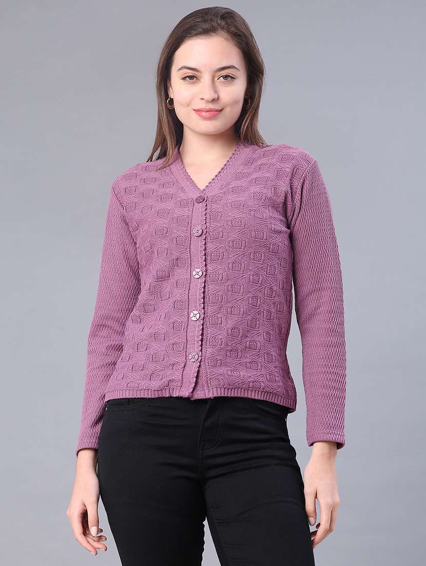 women self design long sleeve cardigan - 21982637 -  Standard Image - 2