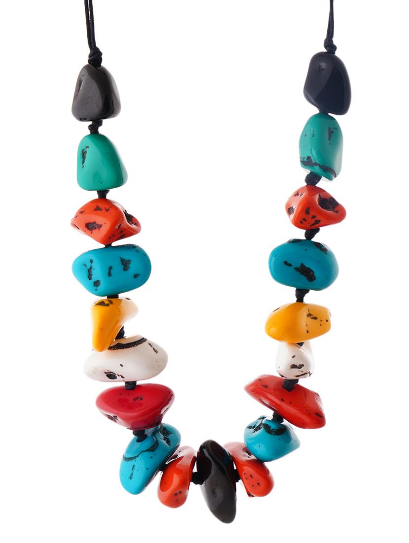 ethnic tribal handmade resin beaded fashion necklace - 21982840 - Standard Image - 2