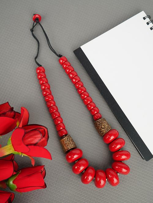 ethnic tribal handmade resin beaded fashion long necklace - 21982847 - Standard Image - 0