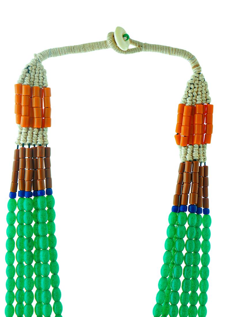 ethnic naga tribal handmade resin beaded fashion long necklace - 21982854 - Standard Image - 2