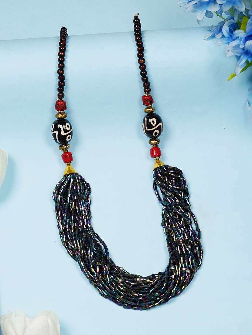 ethnic naga tribal handmade resin beaded fashion long necklace