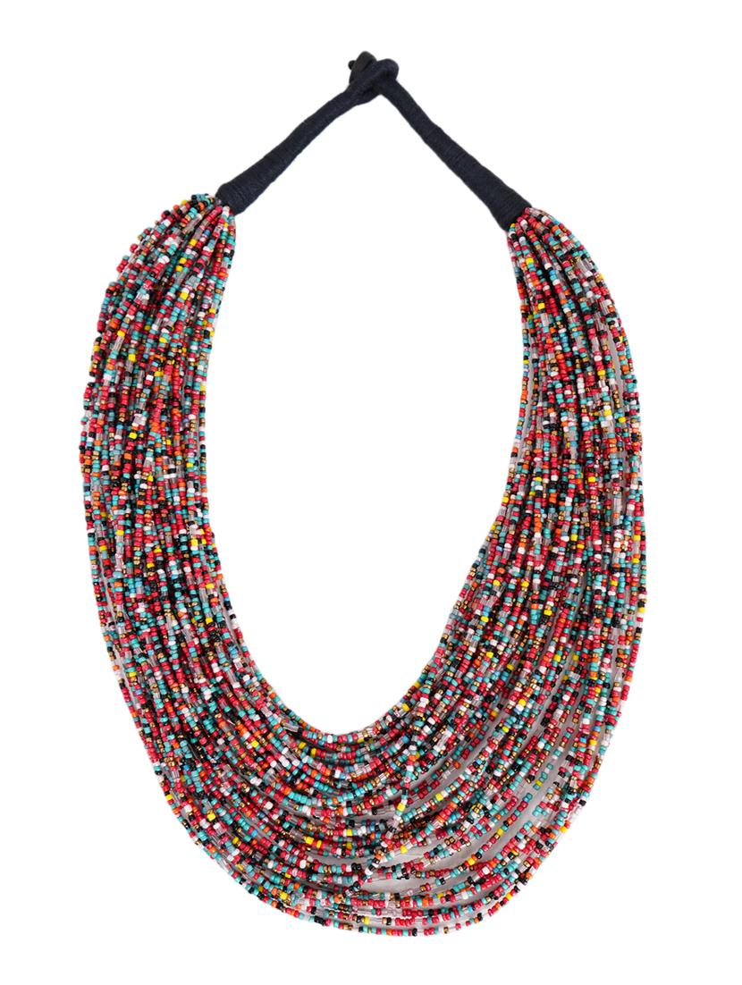 ethnic tribal handmade resin beaded fashion long necklace - 21982863 - Standard Image - 2