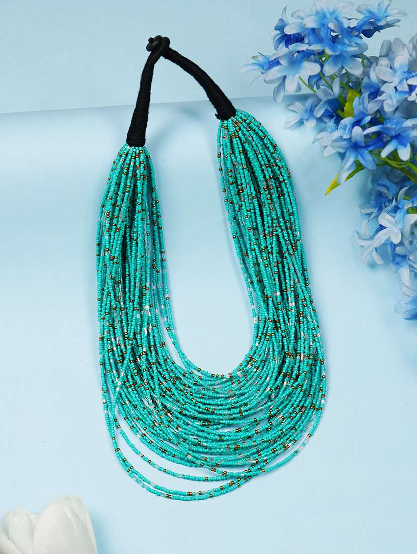 ethnic tribal handmade resin beaded fashion long necklace