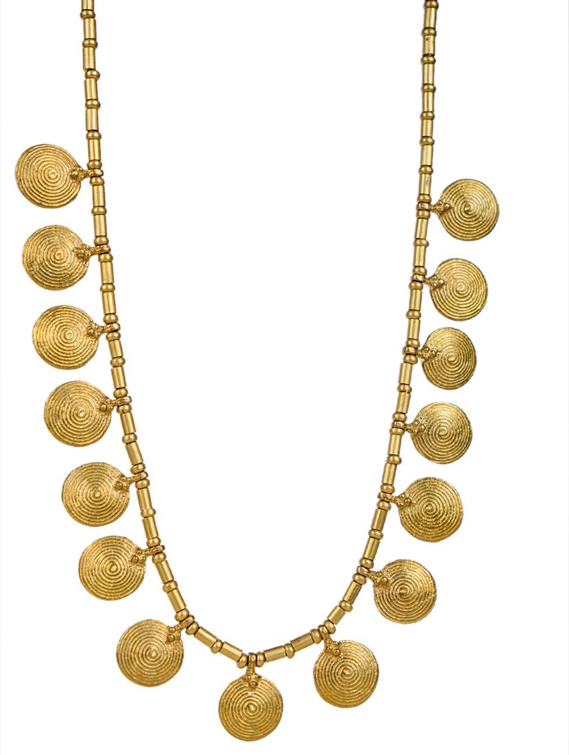 golden ethnic tribal handmade fashion coin necklace - 21982876 - Standard Image - 2