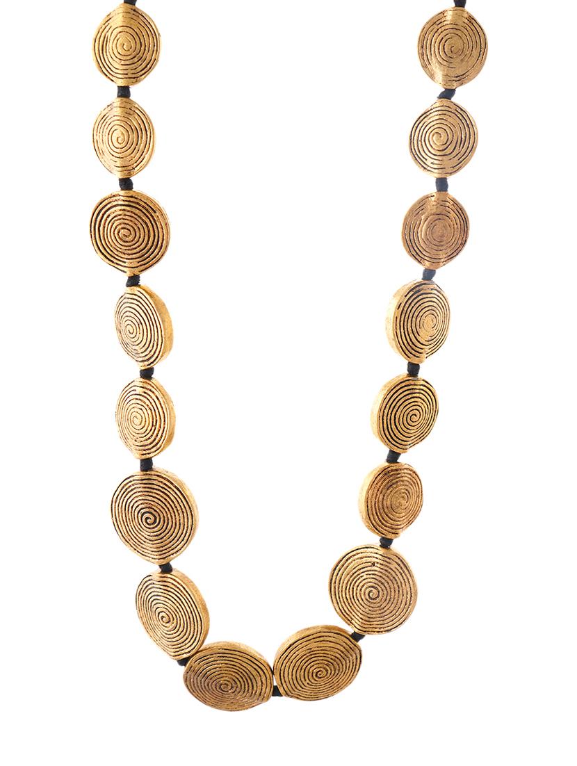 golden ethnic tribal handmade fashion long coin necklace - 21982877 - Standard Image - 2